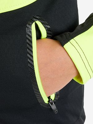 Превью Лыжная куртка Куртка лыжная FISCHER Softshell Warm Jr Черный/Лимонный
